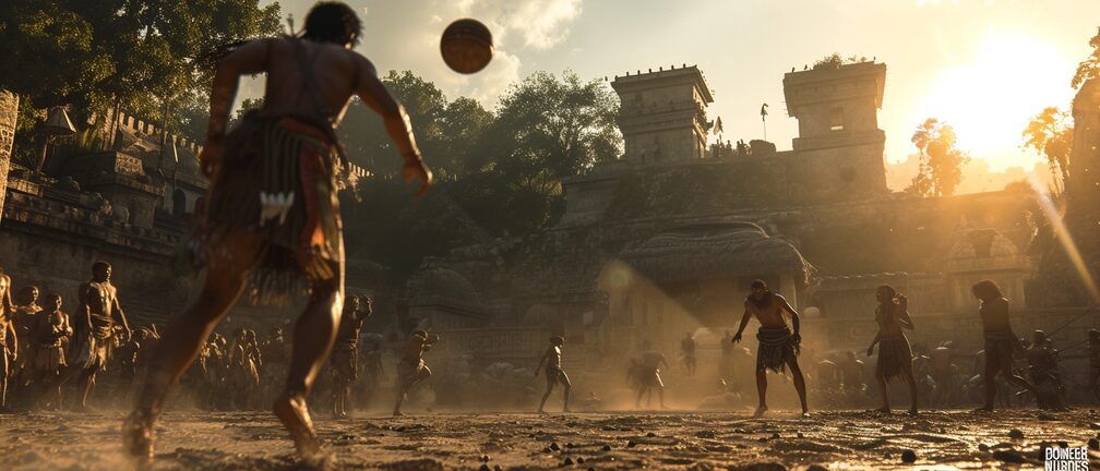 Ilustración del juego de pelota maya