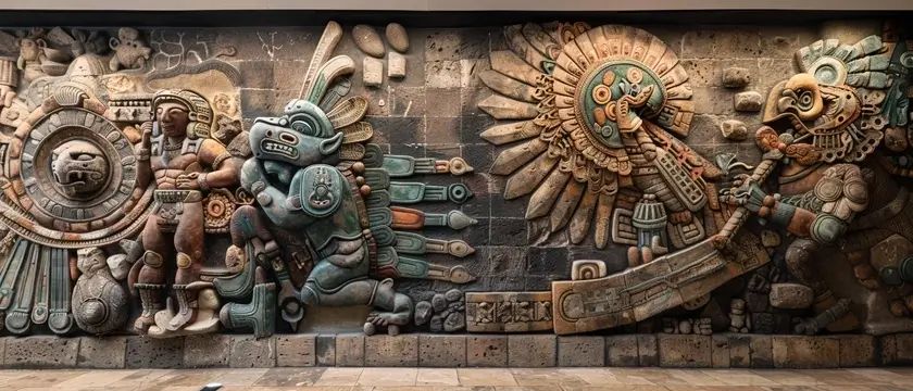 Relieve de piedra maya-tolteca